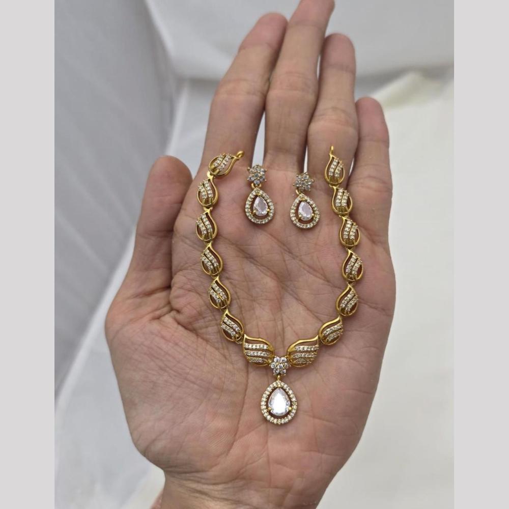 Sona Covering Glamorous Crystal Stone Necklace Set