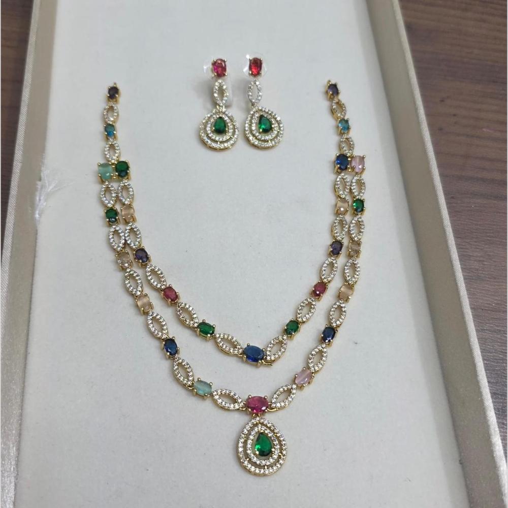 Sona Covering Glamorous Crystal Stone And Austrian Stone Necklace Set