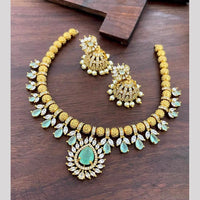 Sona Covering Glamorous Crystal Stone And Austrian Stone Pearl Necklace Set