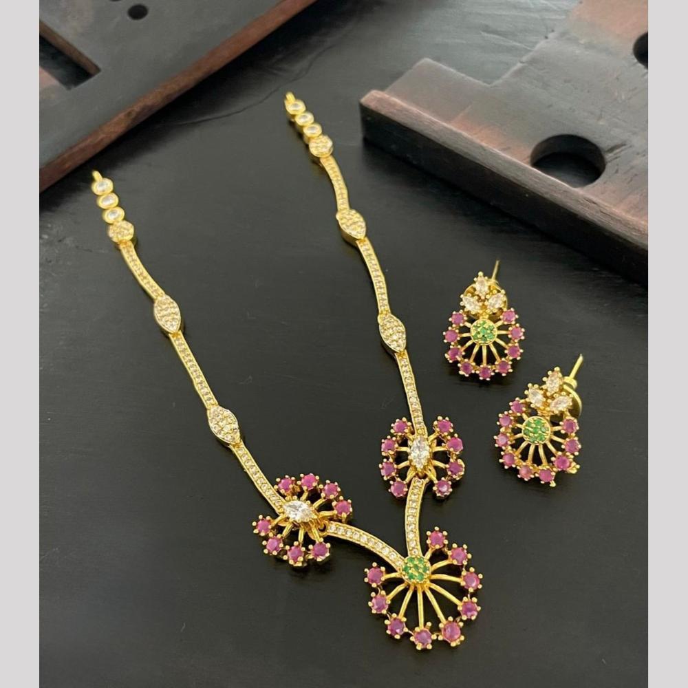 Sona Covering Glamorous Pota Stone And Austrian Stone Necklace Set