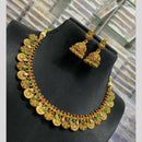 Sona Covering Handcrafted Jadau Pota Stone And Pearl Temple Necklace Set