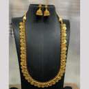 Sona Covering Handcrafted Jadau Pota Stone And Pearl Temple Long Necklace Set