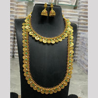 Sona Covering Jadau Grand Pota Stone And Temple Double Necklace Set