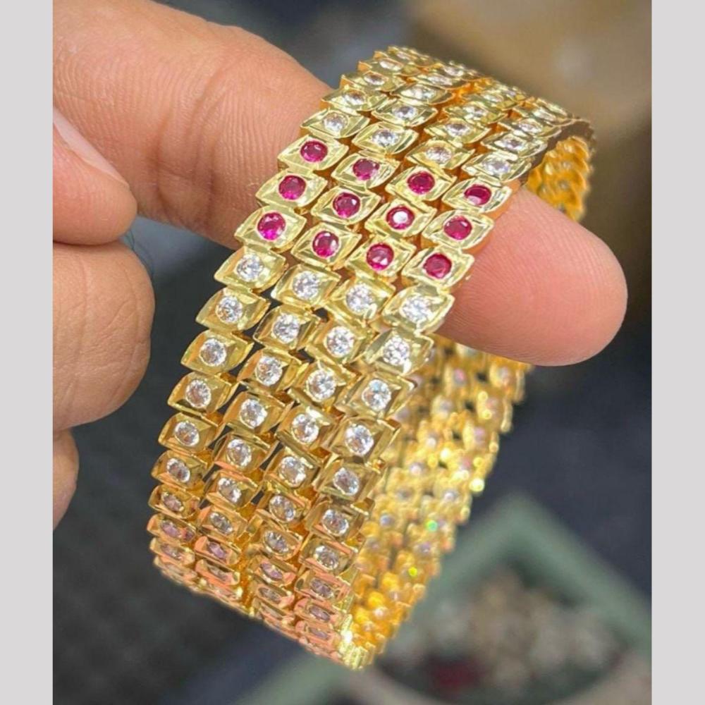 Sona Covering Premium Pota Stone And Austrian Stone Bangles Set