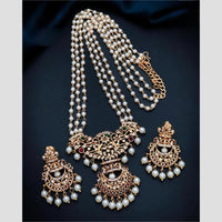 Sona Covering Gold Plated Austrian Stone Long Necklace Set