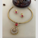 Sona Covering Glamorous Crystal Stone And Austrain Stone Necklace Set