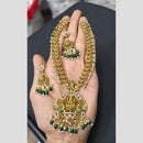 Sona Covering Delicate Pota Stone And Austrian Beads Temple Necklace Set