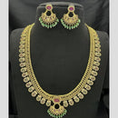 Sona Covering Delicate Pota Stone And Pearl Austrian Long Necklace Set