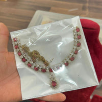Sona Covering Glamorous Crystal Stone And Austrain Stone Necklace Set