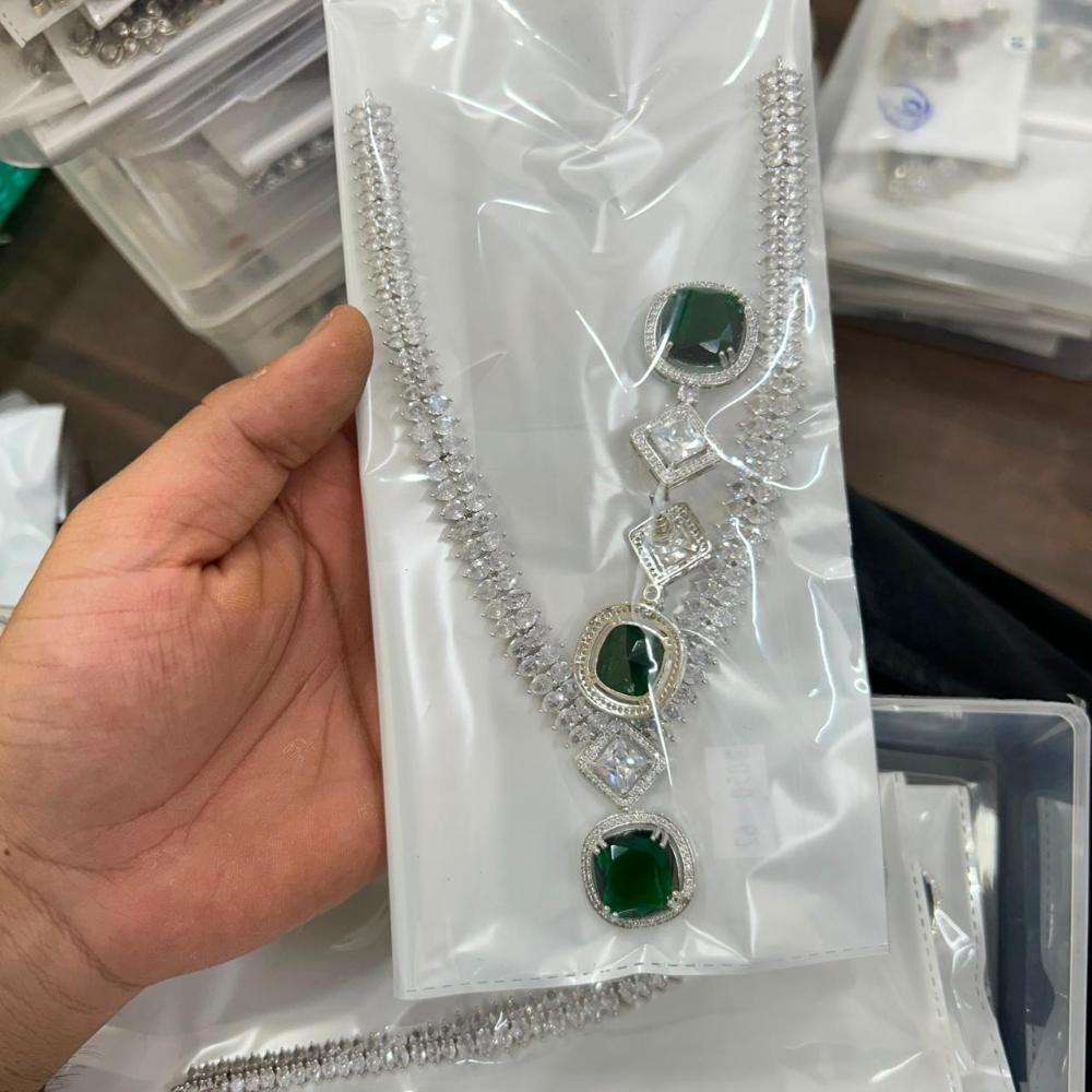 Sona Covering Designer American Daimond Necklace Set