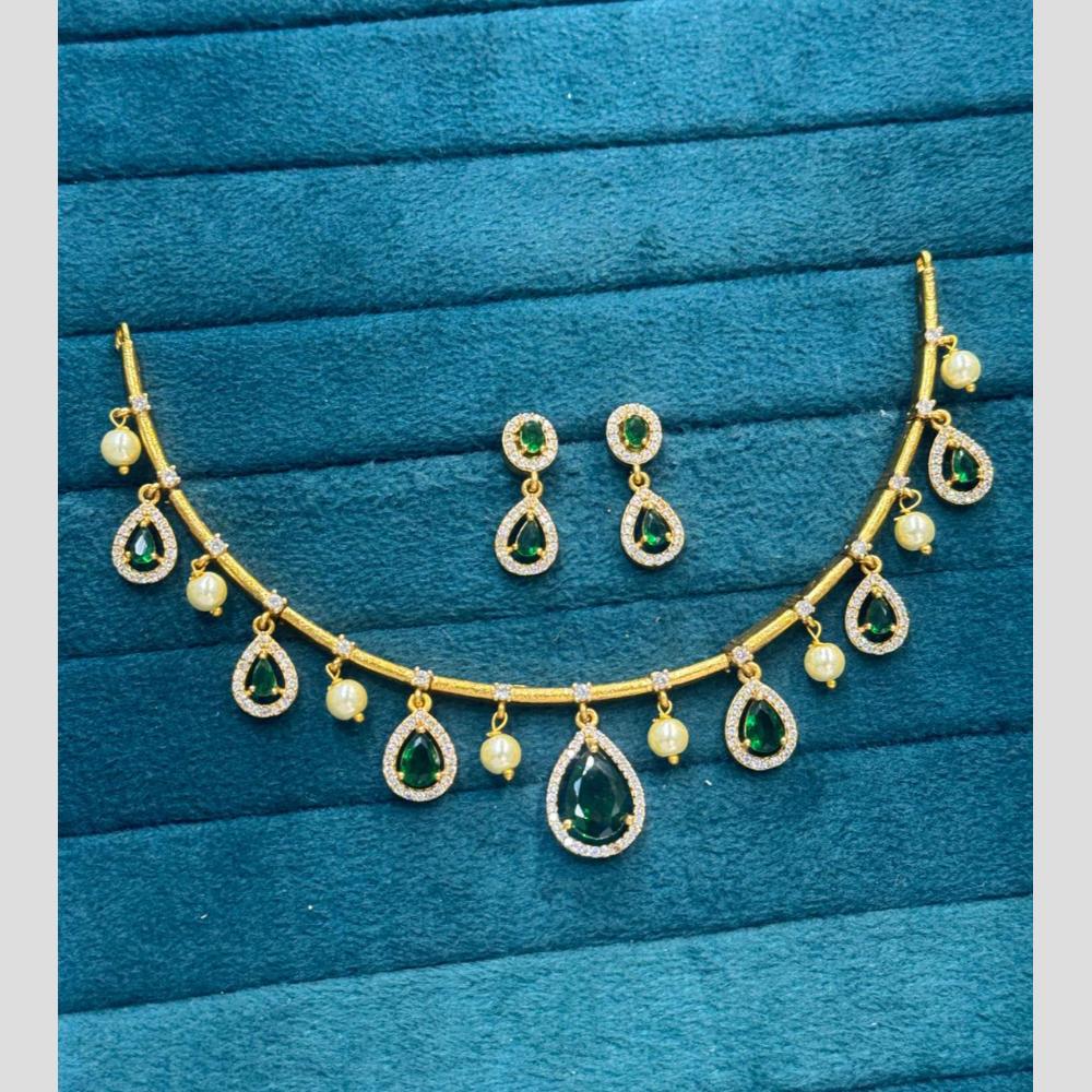 Sona Covering Glamorous Crystal Stone And Austrian Stone Pearl Necklace Set