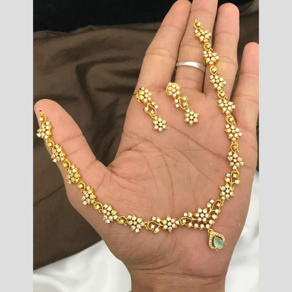 Sona Covering Glamorous Crystal Stone And Austrian Stone Necklace Set