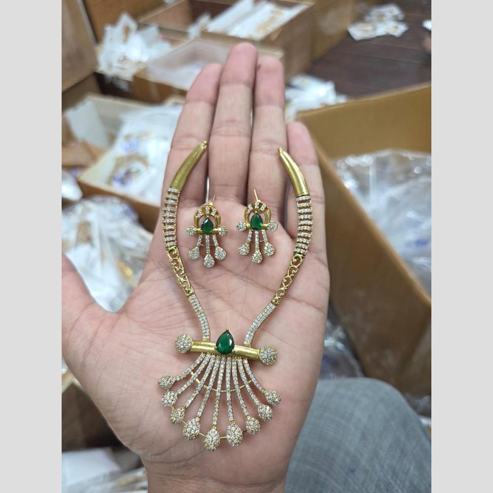 Sona Covering Glamorous Crystal Stone And Austrian Stone Necklace Set
