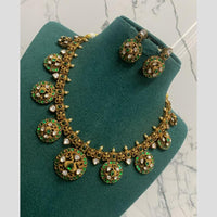 Sona Covering Glamorous Jadau Pota Stone And  Pearl Necklace Set