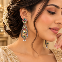 Urthn Trendy 2 Tone Dangler Earrings for Women | Modern Statement Jewellery for Party & Festive Wear - 1322202