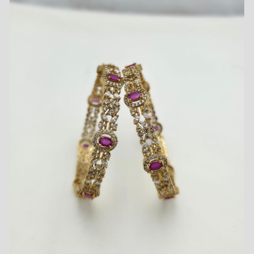 Sona Covering Ethnic Gold Plated Crystal Stone Bangles Set