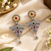 Urthn Trendy 2 Tone Dangler Earrings for Women | Modern Statement Jewellery for Party & Festive Wear