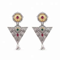 Urthn Trendy 2 Tone Dangler Earrings for Women | Modern Statement Jewellery for Party & Festive Wear - 1322203
