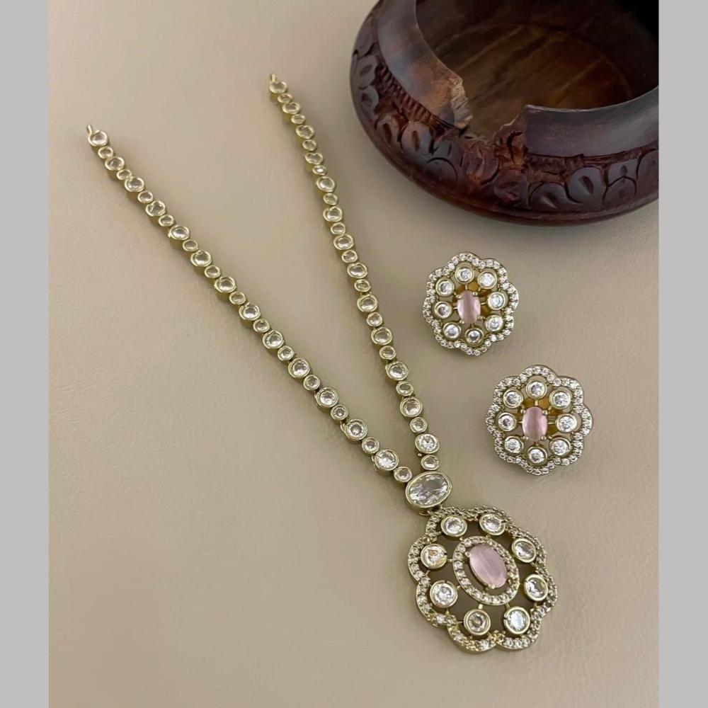 Sona Covering Elegant Pota Stone Necklace Set