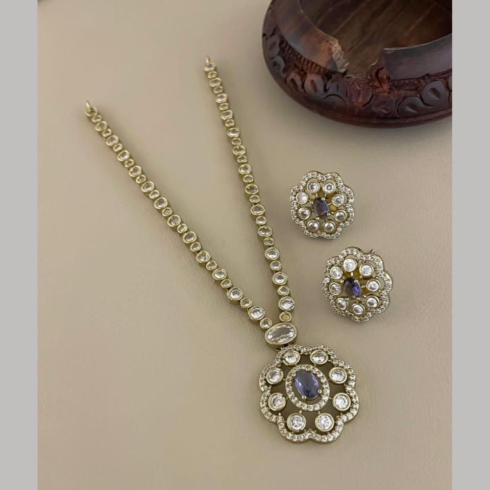 Sona Covering Elegant Pota Stone Necklace Set
