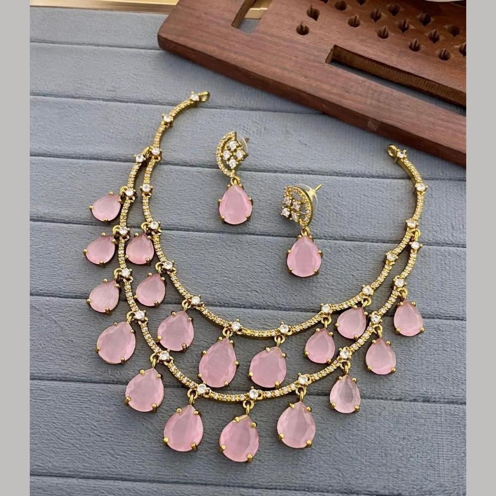 Sona Covering Glamorous Crystal Stone And Austrian Stone Necklace Set