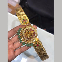 Sona Covering Traditional Jadau Pota Stone And Pearl Temple Design Kamarbandh for Women