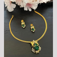 Sona Covering Glamorous Gold Plated Crystal Stone Necklace Set