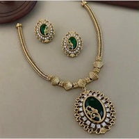 Sona Covering Glamorous Gold Plated Crystal Stone Necklace Set