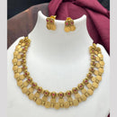 Sona Covering Elegant Pota Stone Temple Necklace Set