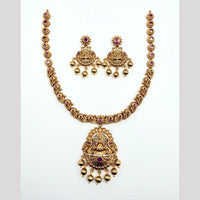 Sona Covering Elegant Pota Stone And Pearl Temple Necklace Set