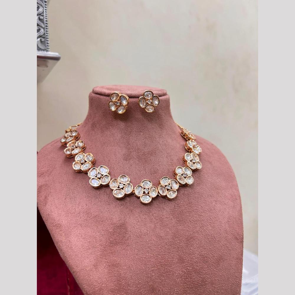Sona Covering Designer Polki Kundan Stone Jewellery Necklace Set
