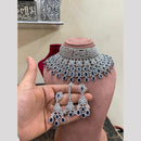 Sona Covering American Diamond Choker Necklace Set with Matching Earrings