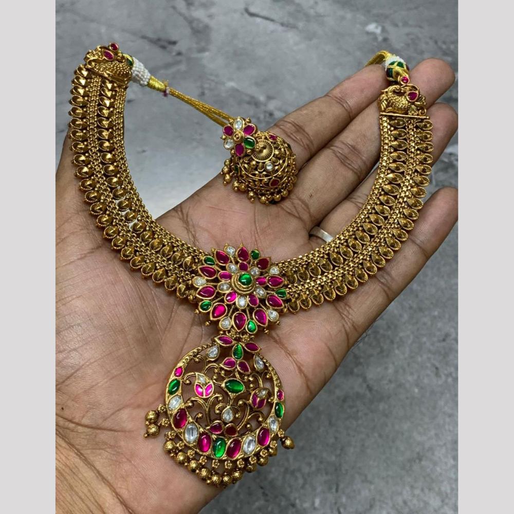 Sona Covering Luxury  Pota Stone And Pearl Necklace Set