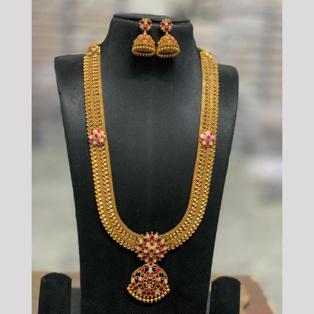 Sona Covering Luxury  Pota Stone Pearl And Beads Long Necklace Set