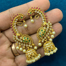 Sona Covering Designer Pota Stone And Pearl Earcuff Jhumki Earrings