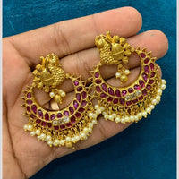 Sona Covering Royal Pota Stone And Pearl Dangler Earrings