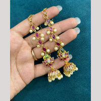 Sona Covering Traditional Pota Stone And Pearl Jhumki Earrings for Women