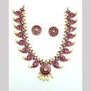 Sona Covering Delicate Pota Stone And Pearl Necklace Set