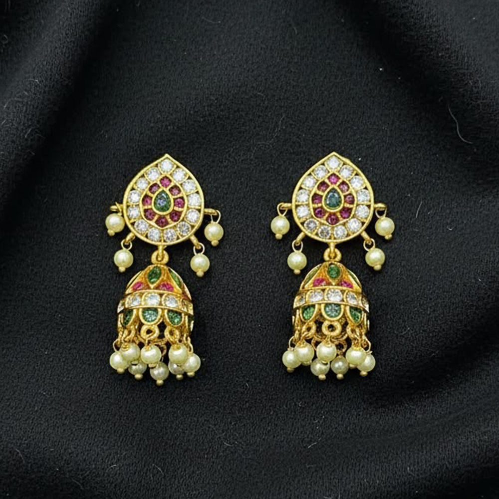 Sona Covering Elegant Austrian Stone Jhumki Earrings