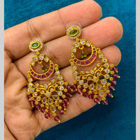 Sona Covering Elegant Pota Stone And Pearl Dangler Earrings