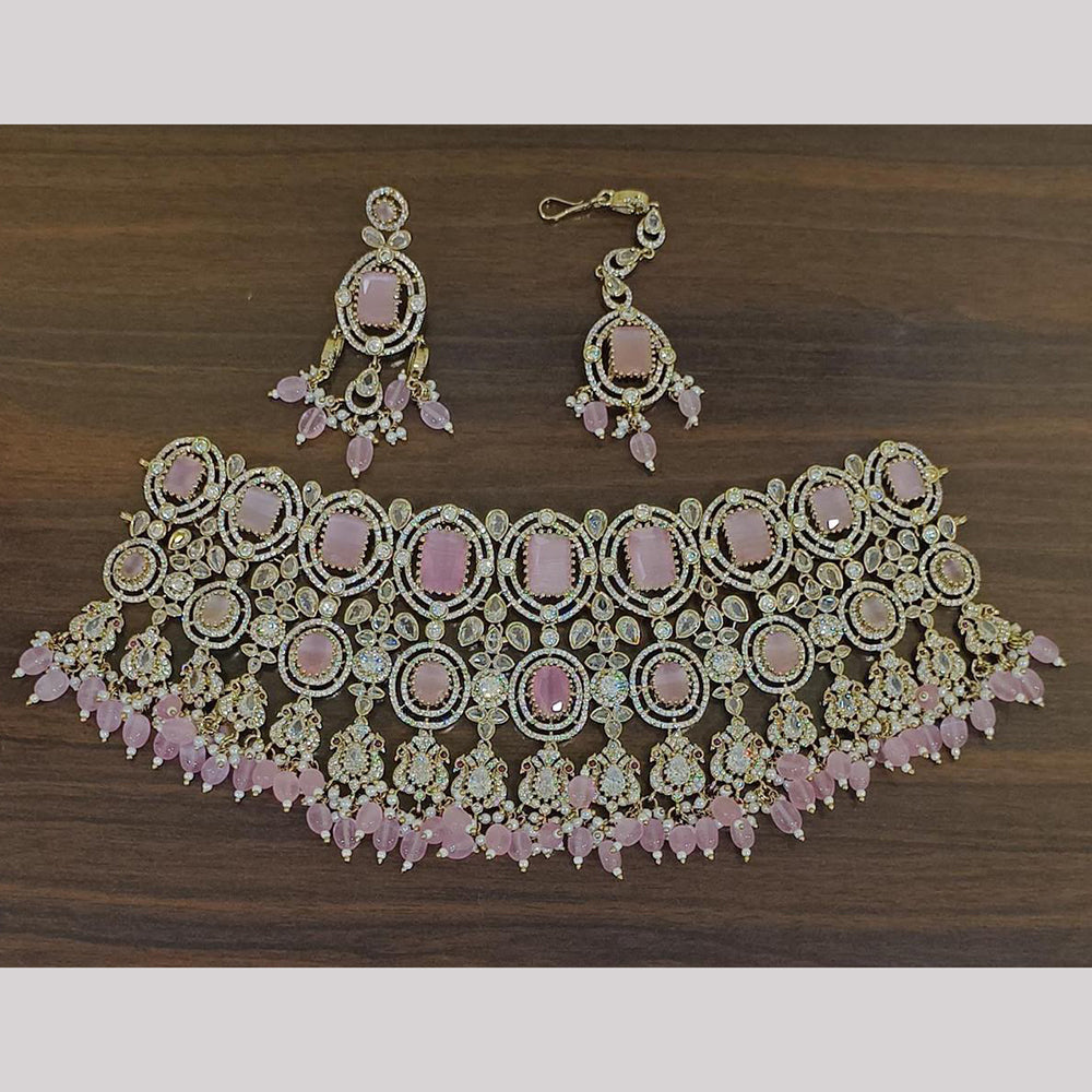 Sona Covering Designer American Daimond Choker Necklace Set