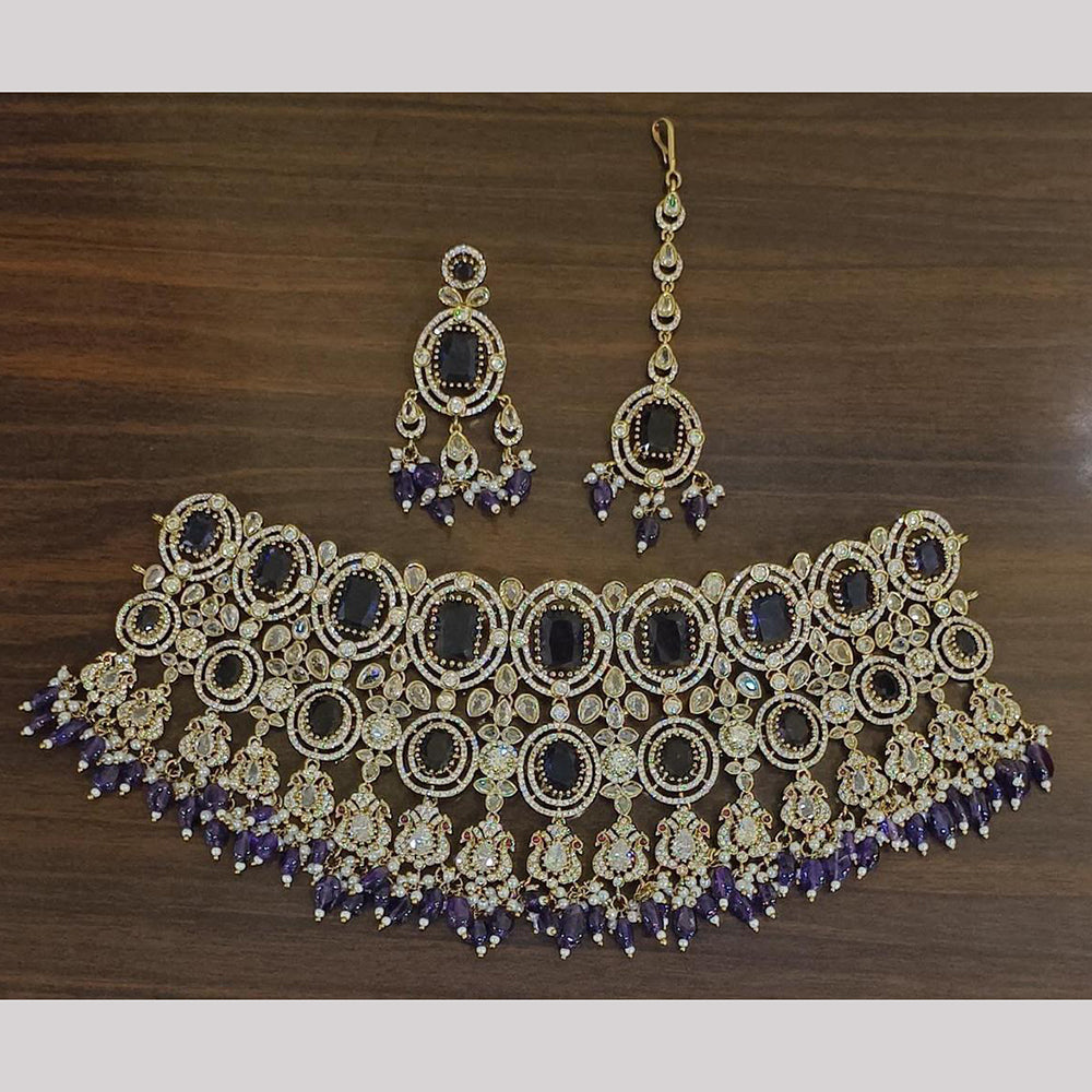 Sona Covering Designer American Daimond Choker Necklace Set