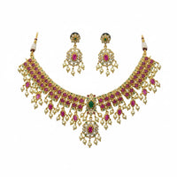 Sona Covering Delicate Pota Stone Necklace Set