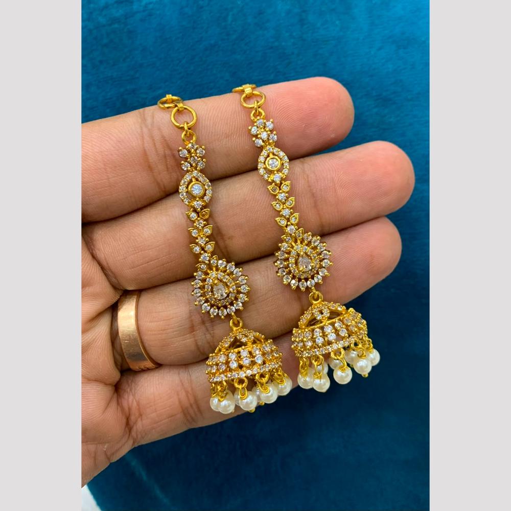 Sona Covering Royal Pota Stone And Pearl Jhumki Earrings
