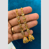Sona Covering Royal Pota Stone And Pearl Jhumki Earrings