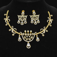 Sona Covering Glamorous Crystal Stone Necklace Set
