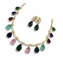 Sona Covering Glamorous Crystal Stone Necklace Set