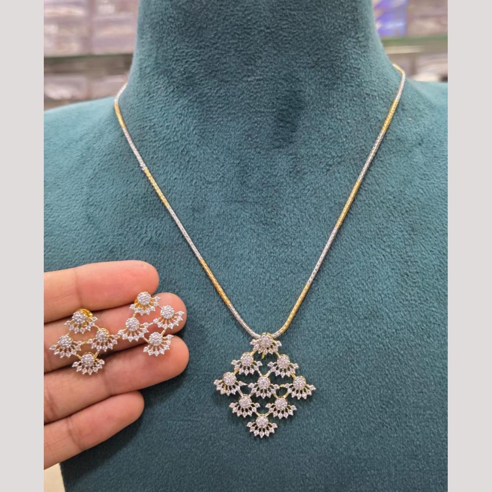 Sona Covering Delicate Austrian Stone Chain Pendant Set For Women