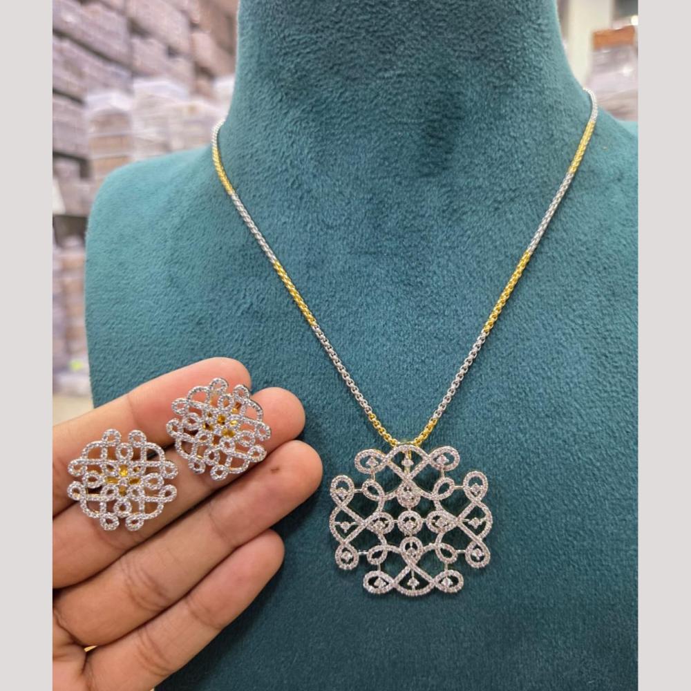 Sona Covering Delicate Austrian Stone Chain Pendant Set For Women