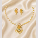 Sona Covering Delicate Pota Stone And Pearl Choker Necklace Set